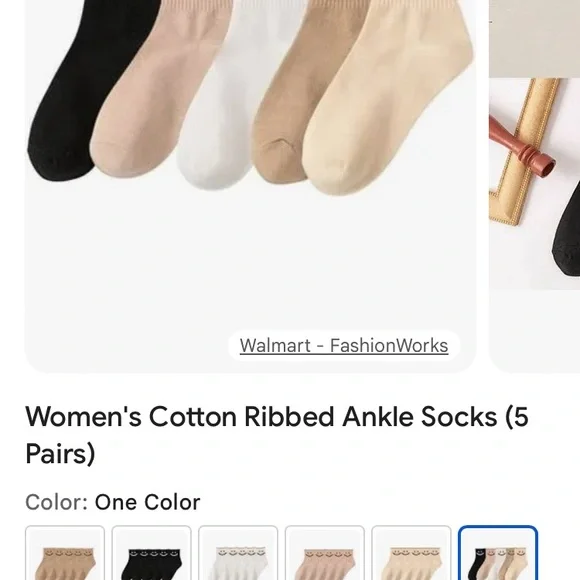 Women’s Smiley Face Ankle Socks - 5 Pack - Black, Cream, Tan new - Picture 4 of 6